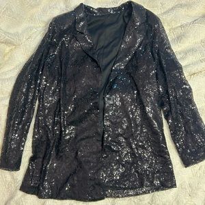 Cupshe Black Sequin Blazer